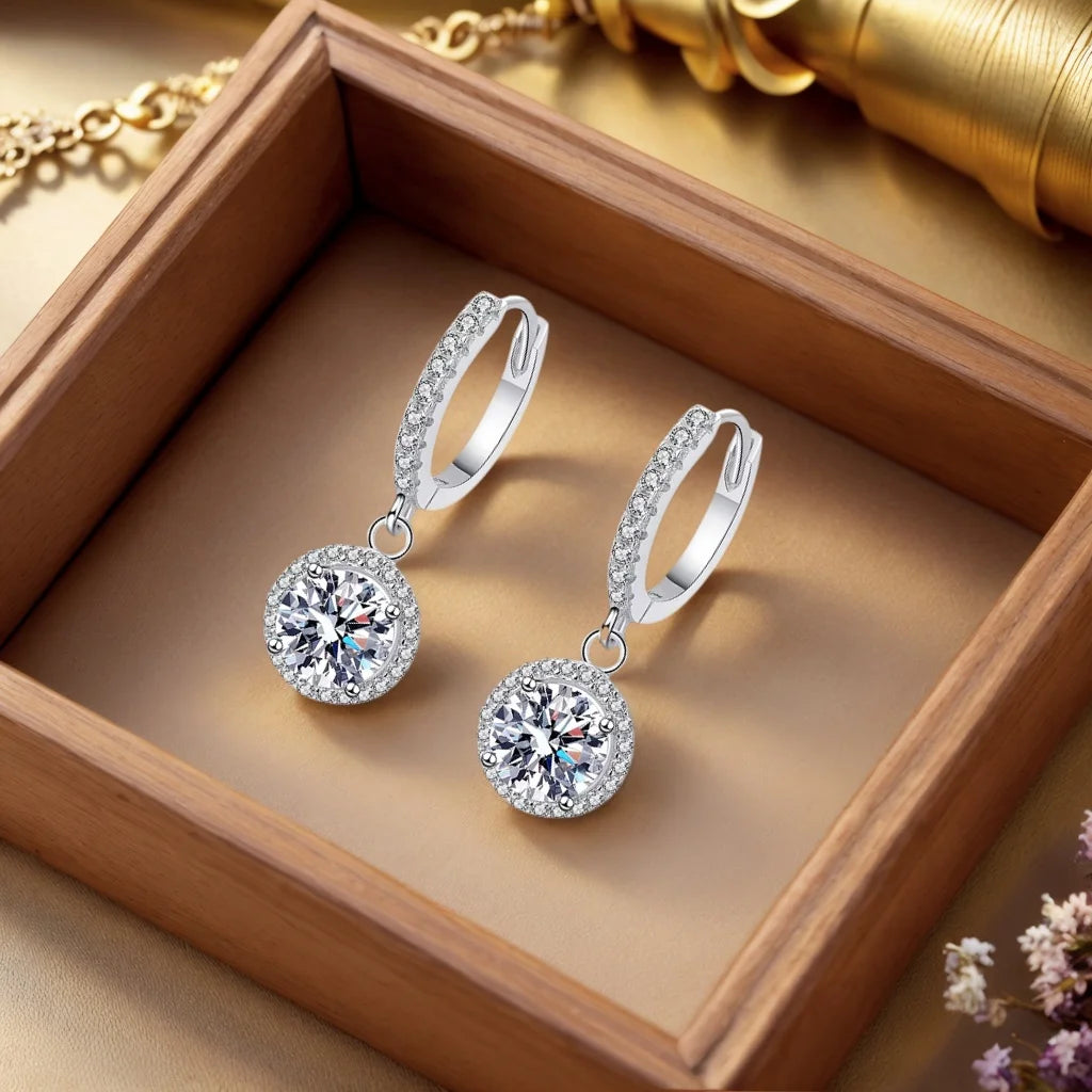 Sterling Silver Crystal Drop Earrings
