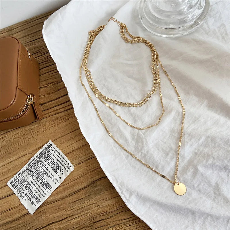 Gold Layered Necklace Set
