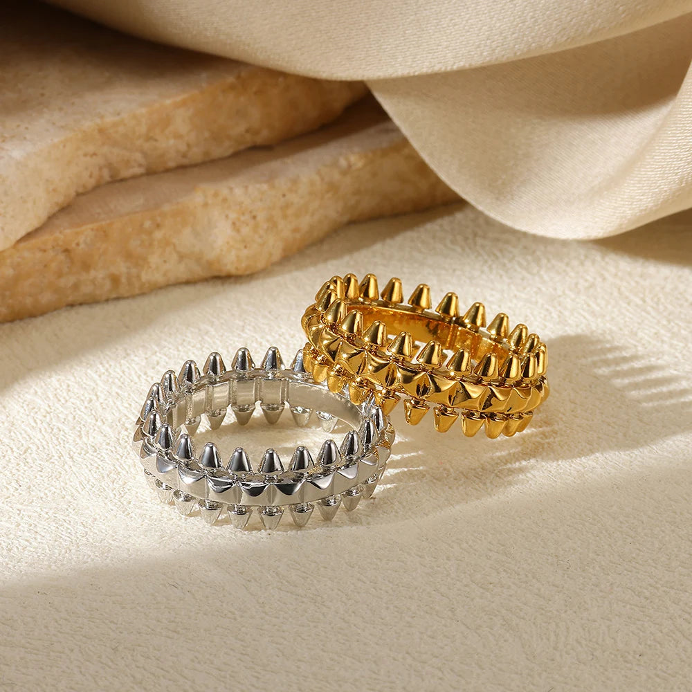 Gold & Silver Spike Stack Rings