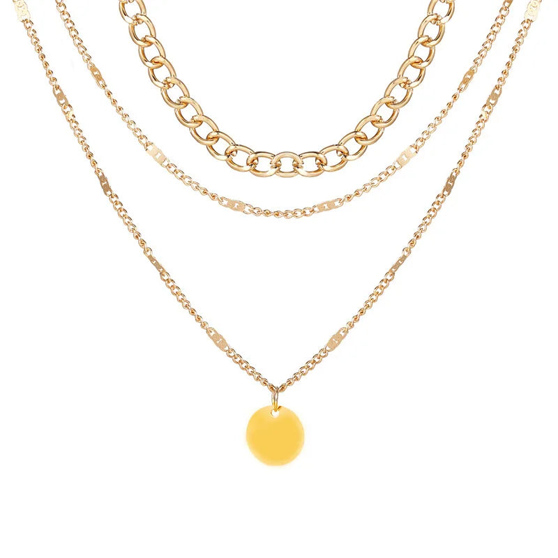 Gold Layered Necklace Set