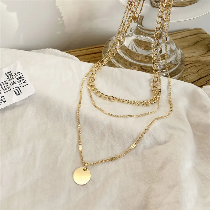 Gold Layered Necklace Set