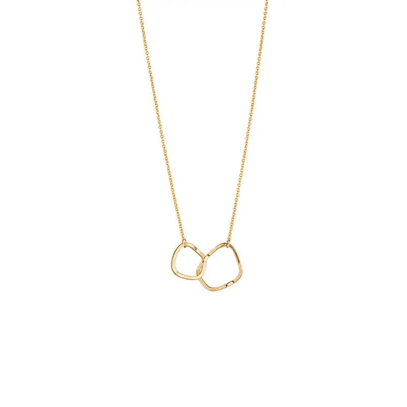 Double Circle Layered Necklace